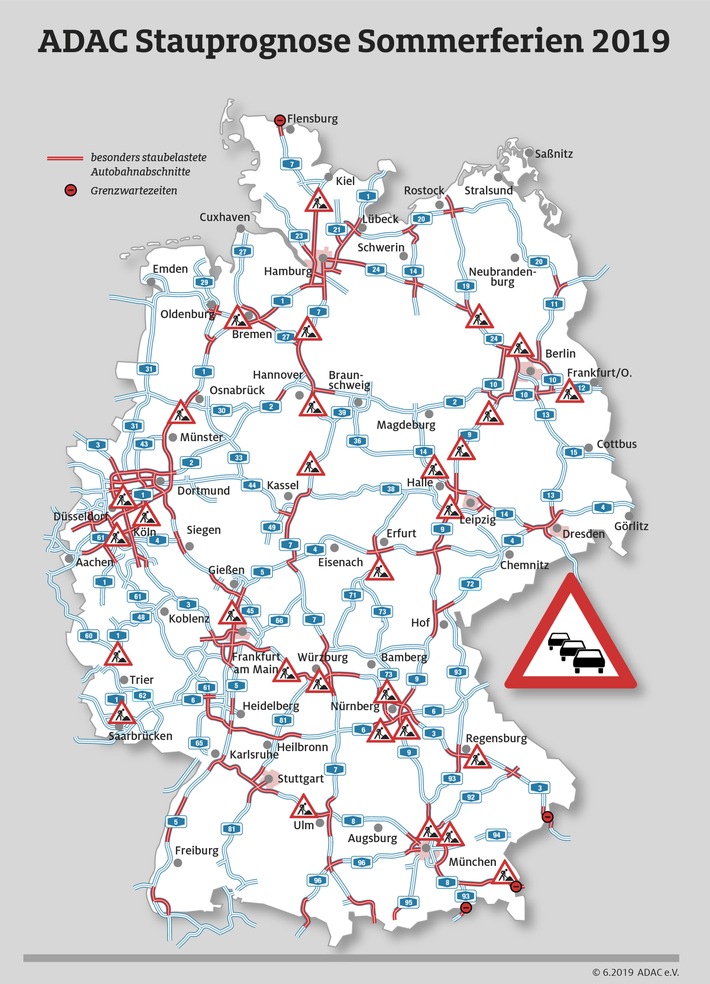 Die Stausituation auf Deutschlands Autobahnen. Weiterer Text über ots und www.presseportal.de/nr/7849 / Die Verwendung dieses Bildes ist für redaktionelle Zwecke honorarfrei. Veröffentlichung bitte unter Quellenangabe: “obs/ADAC/ADAC e.V.”