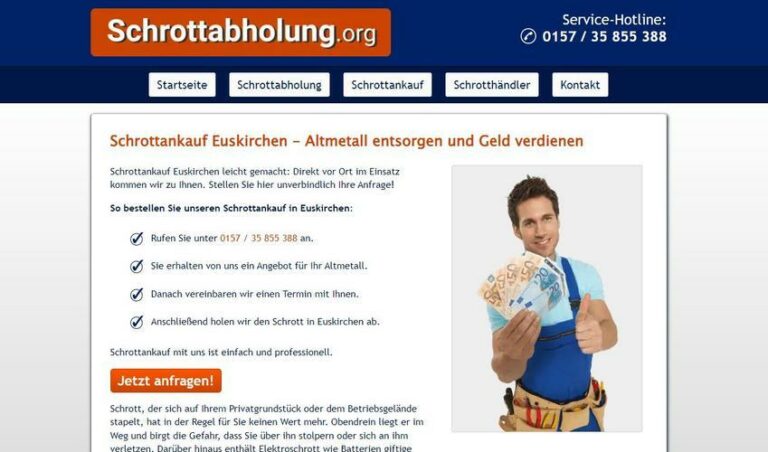Schrotthändler in Euskirchen holt Schrott kostenlos beim Kunden ab