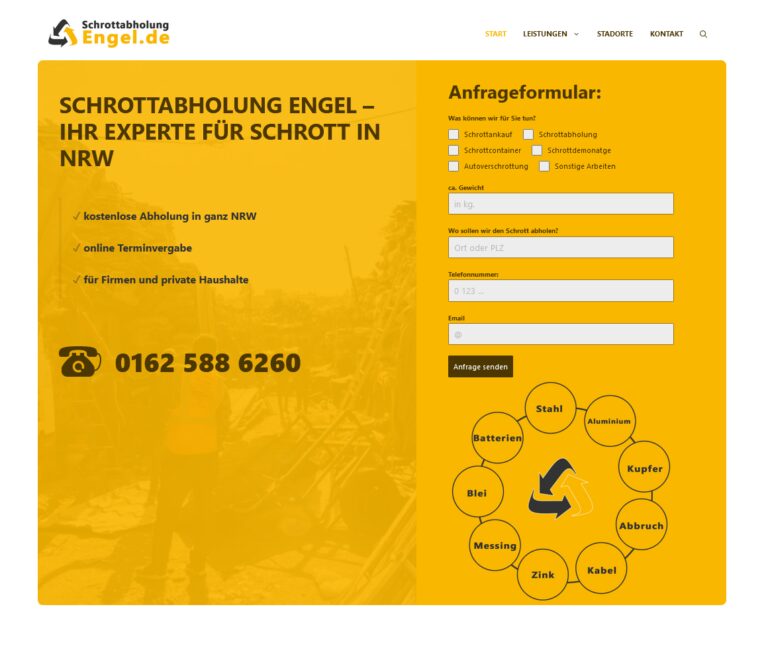 Schrottentsorgung Nettetal: Spezialisierung, Schrottabholung mobiler Schrotthändler