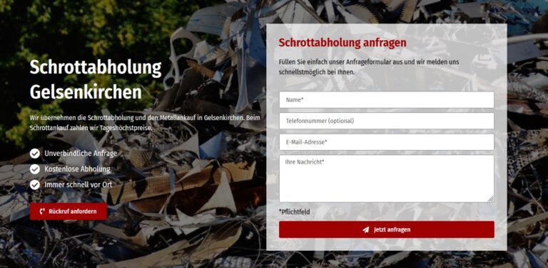 Schrottabholung Wesel – Professionelle Entsorgung von Altmetall und Schrott vor Ort